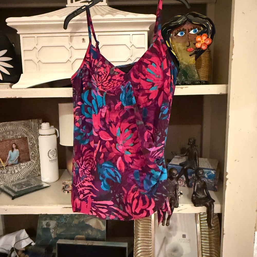 Magicsuit sz 12 Coral Springs Rita v neckline Tankini top - Picture 3 of 5